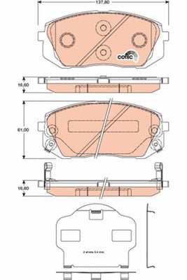 ÖN FREN BALATA HYUNDAI İX35 2.0L D4HA CRDİ dizel 136hp 10-15 / KIA SPORTAGE 2.0L D4EA D4HA dizel 06-15 Balata yüzeyi eğik