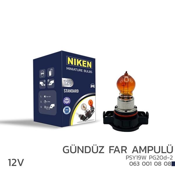 NIKEN 12V PSY19W GÜNDÜZ FAR AMP PG20d-2 AMBER 10LU