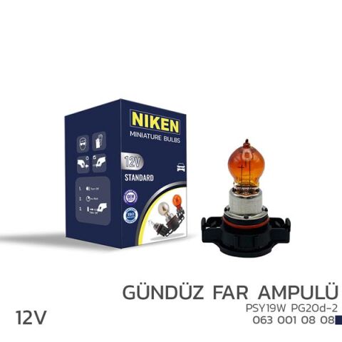 NIKEN 12V PSY19W GÜNDÜZ FAR AMP PG20d-2 AMBER 10LU