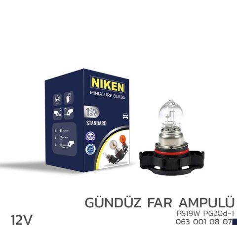 NIKEN 12V PS19W GÜNDÜZ FAR AMPULÜ PG20d-1 10LU