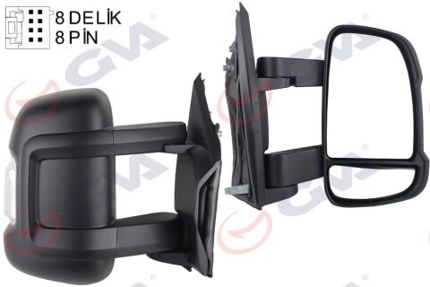 Dış Dikiz Aynası Sağ Ducato-Boxer-Jumper 06 Elektrikli Isıtmalı Sinyalli Orta Uzun Kol Konveks 8 Fiş Vm-6202Ehr