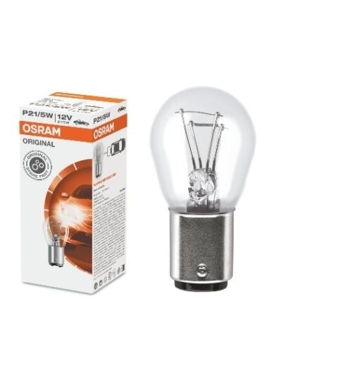 Standart Ampul- Stop/Sinyal/Park/Gösterge Ampulü; 12V/P21/5W (7528) (Duy Bay15D) (Osram)