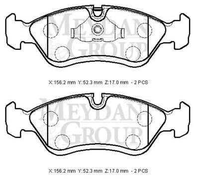 1605454 - Opel Omega- A- 86/94; Ön Fren Balatası (Kablosuz)(Disk) (156,2X52,3X17)(Bramax)