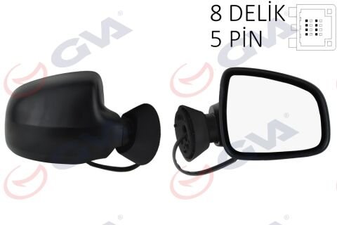 DIŞ DİKİZ AYNASI SAĞ LOGAN SW-MCV 08 ELEKTRİKLİ ISITMALI KONVEKS 5 FİŞ VM-6801EHR