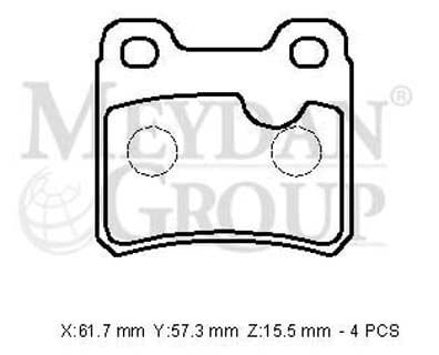 4467072 - Opel Vectra- A- 88/92; Arka Fren Balatası (Kablosuz) (Disk) (61,7X57,3X15,5) (Bramax)