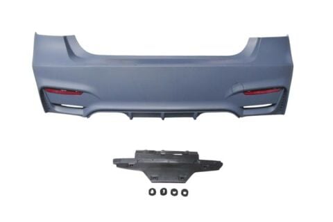 Bmw 3 Serı- F30- 12/18; Arka Tampon Astarlı(sensör Yuvalı/reflektörlü/karlıklı/çift Egzos Delikli) - A51128055991S1