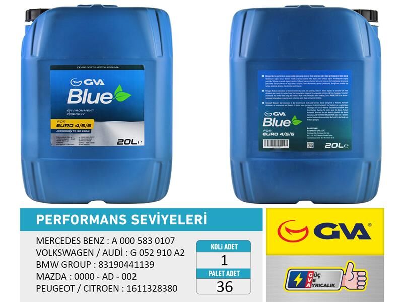 Gva Blue Sıvısı 20 Lt Euro 4-5 / Binek Euro 6