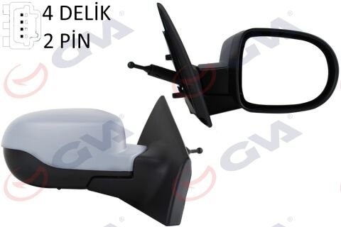 DIŞ DİKİZ AYNASI SAĞ CLIO 09 MEKANİK SENSÖRLÜ ASTARLI KONVEKS 2 FİŞ VM-6135PSR