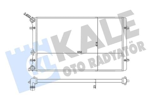 SU RADYATÖRÜ AUDI A3-TT-SEAT LEON-TOLEDO II-SKODA OCTAVIA I-VW BORA-GOLF IV 1.6 1.8T 1.9TDI 98 MT AC NAC MEKANİK 650x414x23 1J0121253J-1J0121253N-1J0121253Q-1J0121253AT-1J0121253R