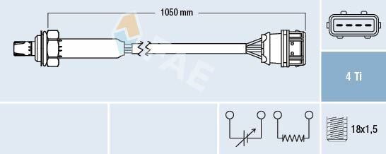 Oksijen Sensör Ön Ota4F-5C2 Volvo S40 1.9T4 2.0T 97-00 V40 1.9T4 2.0T 97-00 1039Mm