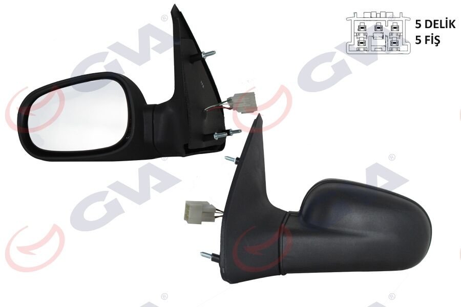 Dış Dikiz Aynası Sol Clıo 94-98 Elektrikli Isıtmalı Düz Cam 5 Fiş Vm-126Ehl