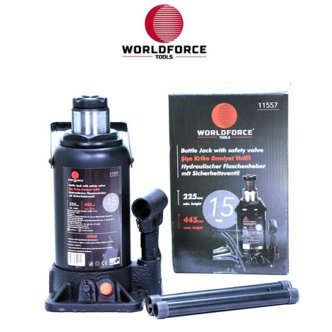 Hidrolik Şişe Krikosu 15 Ton 225-445Mm Garaj Ekipmanları Hırdavat