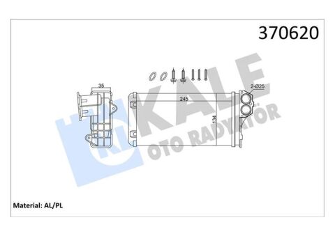 KALORİFER RADYATÖRÜ C3 02 P206 99 P307 00 XSARA 00 12 245X137X35 MEKANİK