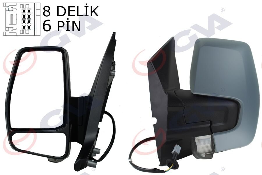 Dış Dikiz Aynası Sol Transit Custom V362 12 17 Elektirikli Isıtmalı Astarlı Sinyalli