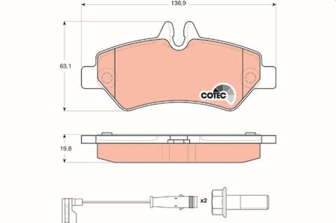 FREN BALATASI ARKA MERCEDES SPRINTER B906 06 . VW CRAFTER 30-35-50 TEK TEKER