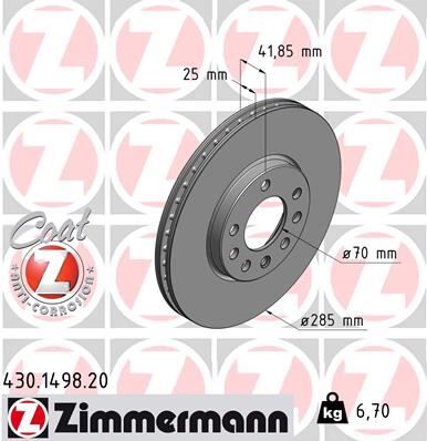 Ön Fren Aynası Vectra C 02 Sıgnum 03 Saab 9.3 02 Croma 05 285X25X5Dlxhavalı 46844071-51819733