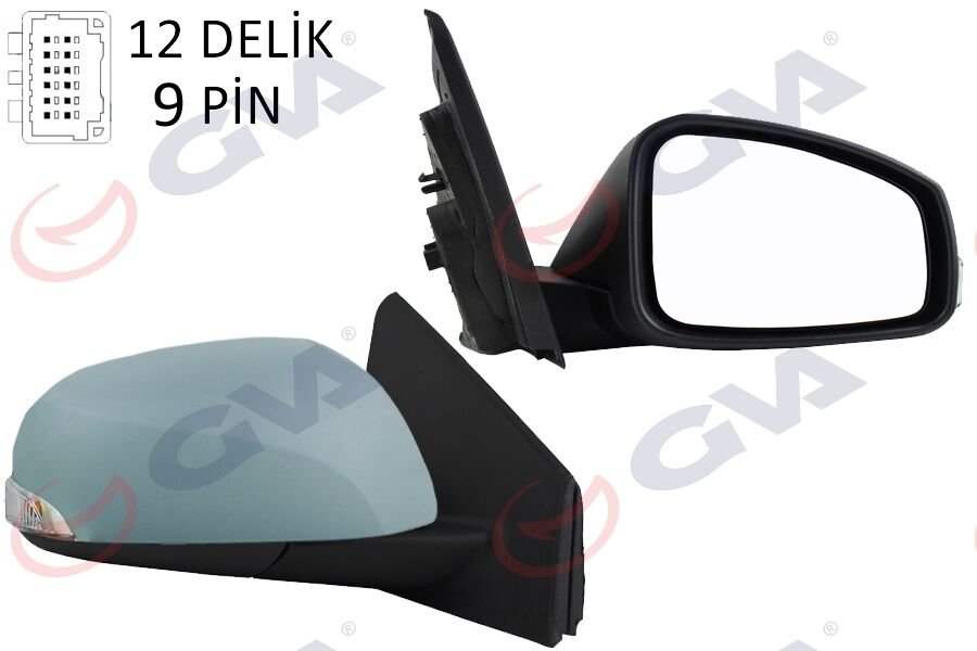 DIŞ DİKİZ AYNASI SAĞ MEGANE-FLUENCE 08 ELEKTRİKLİ ISITMALI SİNYALLİ KATLANIR ASTARLI KONVEKS 9 FİŞ VM-6138EBR