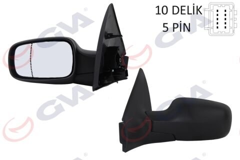 DIŞ DİKİZ AYNASI SOL MEGANE 02 ELEKTRİKLİ ISITMALI ASFERİK 5 FİŞ VM-138EHAL
