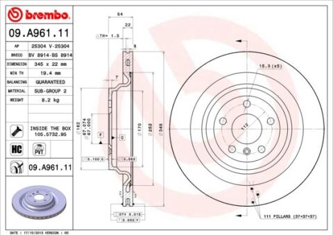 FREN DISKI ARKA 4-matic MERCEDES W166 X166 C292