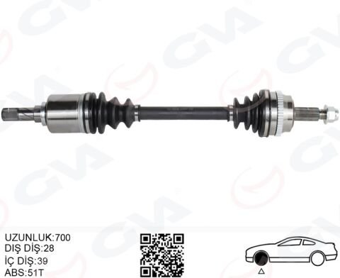 ÖN AKS SOL RENAULT MASTER II FD 2.5 DCI ABSLI 51 DIS 28X39 06-10
