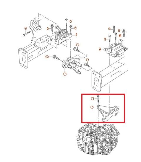 1K0199117Bq - Volkswagen Caddy- 11/15; Şanzuman Bağlantı Kulağı (7 İleri Dsg)