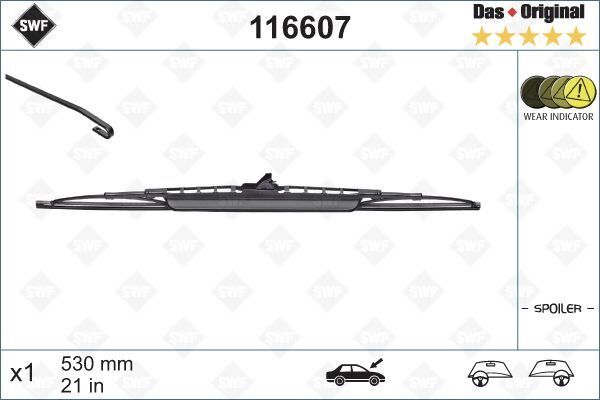Silecek Swf 53Cm X1 Spoilerli Golf Iıı Iv A3-A4-Bmw 3-Golf 3-Passat Inca Ibıza Leon Avensıs
