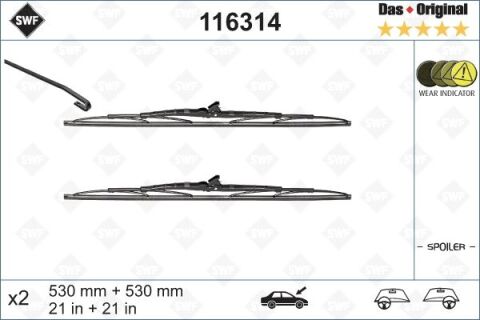 Ön Silecek Süpürgesi Takım Passat Volvo S70 V70 Transporter T4 530 530 Mm