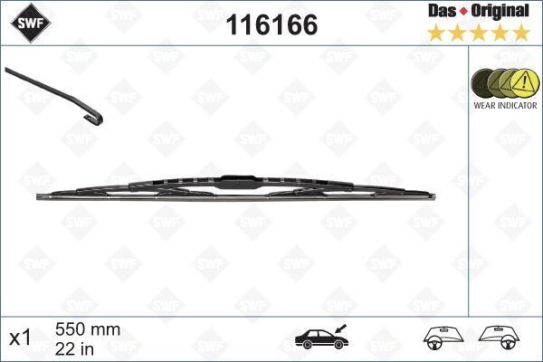 Silecek Swf 55Cm X1 Berlıngo-Partner-Punto-Ducato-Connect Kalos Nubıra Doblo Alfa 147 156