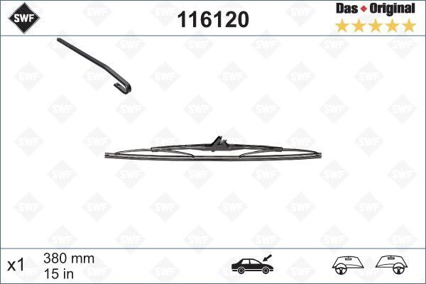 Sılecek Supurgesı Arka Kancalı 380Mm Mercedes W414 W463 Swf