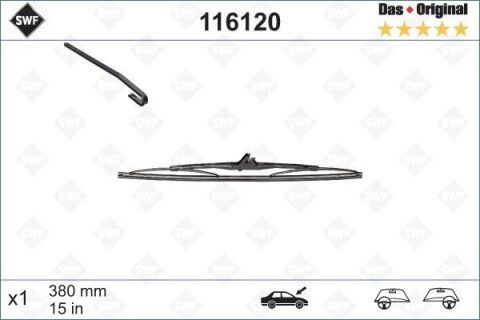 Sılecek Supurgesı Arka Kancalı 380Mm Mercedes W414 W463 Swf