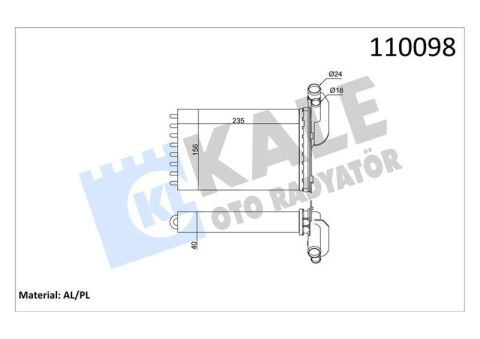KALORİFER RADYATÖRÜ MGN I-CLIO I-R19 234x157X42 2 SIRA AL PL SİSTEM