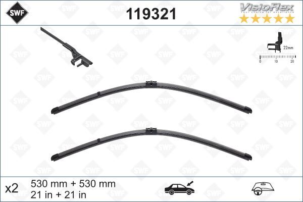 X Silecek Süpürgesi Ön Passat Skoda Superb 530 X 530 Mm