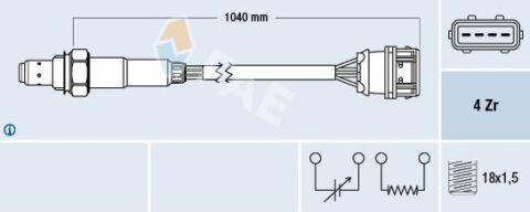 LAMBDA OKSİJEN SENSÖRÜ VOLVO S40 1.6 1.8 2.0 V40 1.6 1.8 2.0 95/99