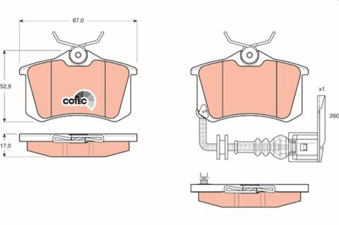 ARKA BALATA FLUENCE-MEGANE II-III-P207-P308-P307-PARTNER-BERLINGO-C2-C3-C4-CROSSLAND- BORA-PASSAT 97 GOLF IV-V-POLO 87x52.9x17