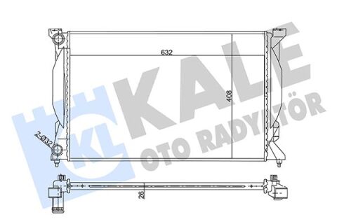Radyatör Audı A4 00-04 08 A6 01-05 Exeo 08 Al/Pl/Brz 632X408X26