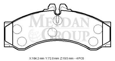 A0044201520 - Mercedes Sprınter- 00/07; Arka Fren Balatası (Kablosuz)(Disk)(164,2X72X19,5) (Bramax)