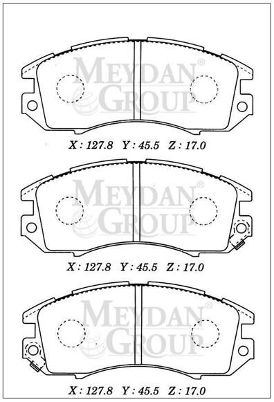 26296-Fa000 - Subaru Legacy- 95/99; Ön Fren Balatası (Disk) (127,8X45,5X17) (Daıwa)