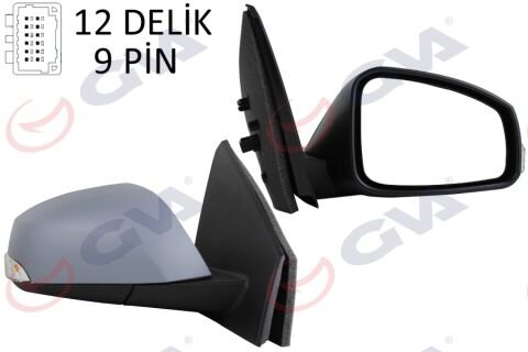 DIŞ DİKİZ AYNASI SAĞ FLUENCE 10 ELEKTRİKLİ ISITMALI SİNYALLİ ASTARLI KONVEKS VM-6141EHPR
