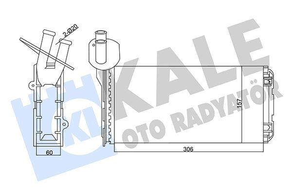 Kalorifer Radyatörü Vw Transporter T4 1.9D-Td-2.0D-2.4D-2.5D-Td Arka 306X157X42 Ac /-