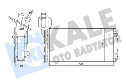 Kalorifer Radyatörü Vw Transporter T4 1.9D-Td-2.0D-2.4D-2.5D-Td Arka 306X157X42 Ac /-