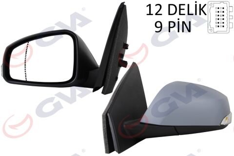 DIŞ DİKİZ AYNASI SOL FLUENCE 10 ELEKTRİKLİ ISITMALI SİNYALLİ SENSÖRLÜ ASTARLI ASFERİK VM-6141EHPSAL