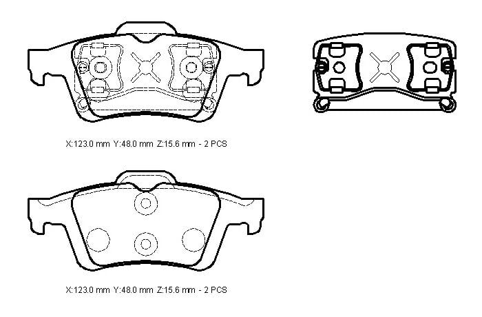 4387371 - Volvo S40- 05/07; Arka Fren Balatası (Disk) (123X48X15,6)(Bramax)