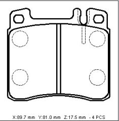 A0024200320 - Mercedes S Sl Class- W140- 91/98; Ön Fren Balatası (Kablosuz)(Disk) (90X86X18,5)(Bramax)