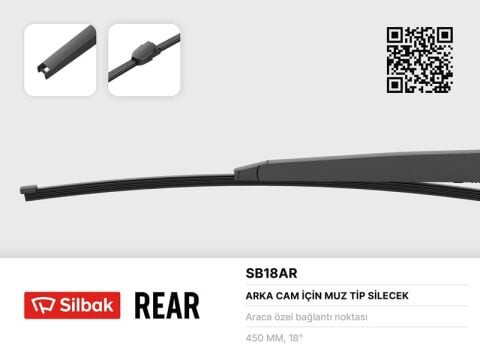 Silecek Süpürgesi 455Mm Muz Tipi Arka Transporter T5 Cıft Kapaklı 04/03
