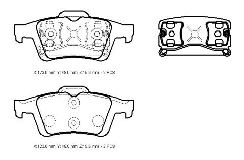 4387371 - Ford Focus C Max- 04/06; Arka Fren Balatası (Disk) (123X48X15,6)(Bramax)