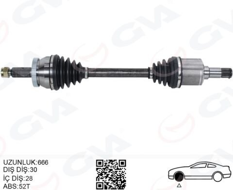 KOMPLE AKS ÖN SOL ABSLI HYUNDAI SANTA FE CM 2.2 CRDI A-T 06-12