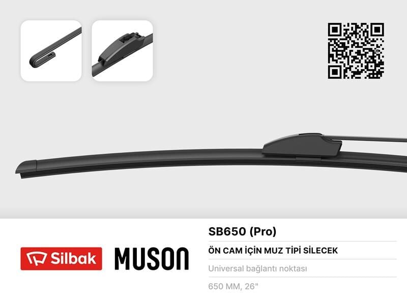 Silecek Süpürgesi 650Mm Muz Tipi Üniversal