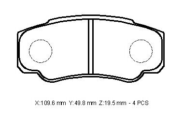 Fıat Ducato- 07/14; Arka Fren Balatası 16 Jant (kablosuz)(disk) (109,6x49,8x19,5)(bramax) - 4252.47