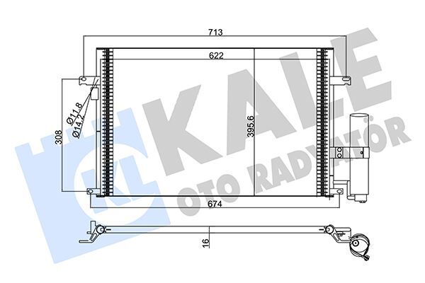 KLİMA KONDENSERİ CHEVROLET/DAEWOO LACETTI-NUBIRA AL/AL 622x407x16