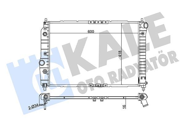 Su Radyatörü Chevrolet Aveo-Kalos 1.4 Otomatik Al/Pl/Brz 600X418X16